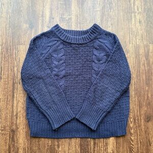 Women’s Francesca’s Alya Navy Knit Crewneck Sweater - Size S